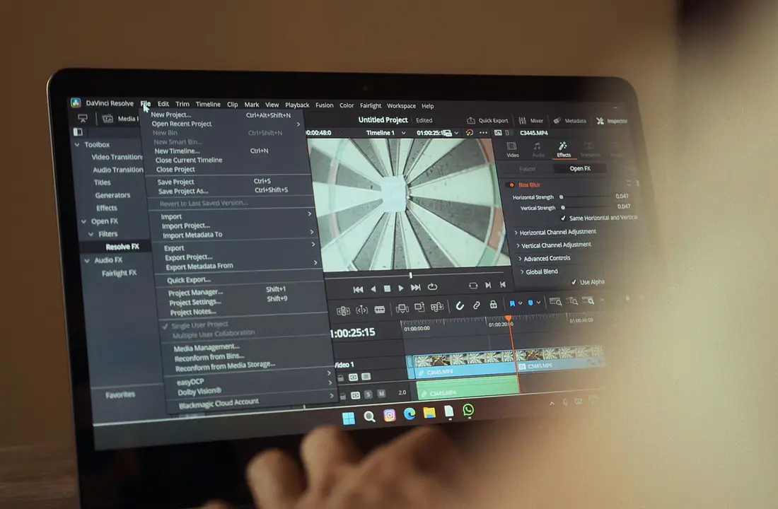 Un ordinateur portable affichant une interface de montage vidéo