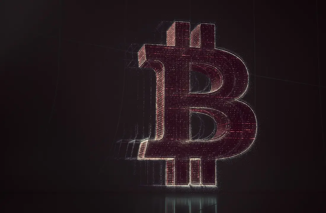 Une représentation en trois dimensions du symbole Bitcoin
